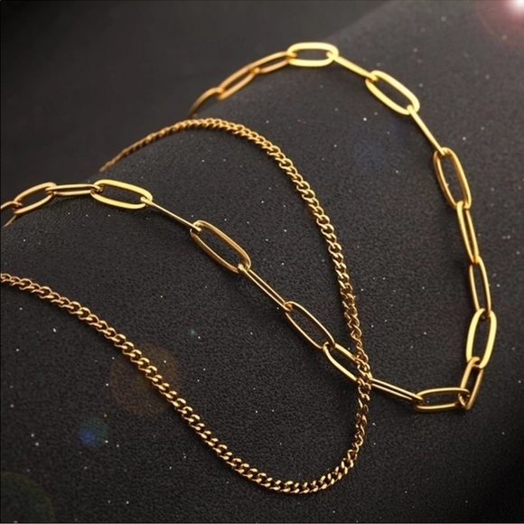 Ezeankeh Jewelry - 18K gold plated stainless steel paperclip chain necklace 20 inches